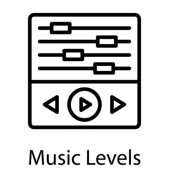 Dispositivo Con Botones Música Ecualizador Este Icono Nivel Música — Vector de stock