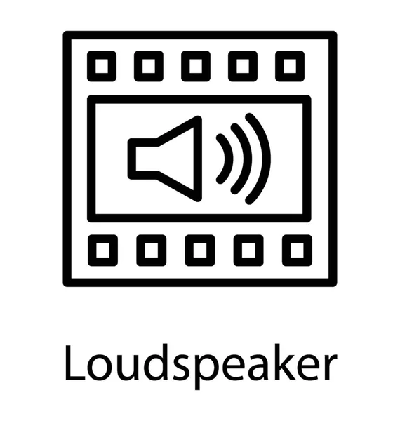 带音量符号的视频屏幕 扬声器图标 — 图库矢量图片