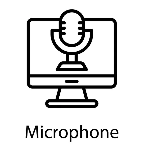 Екран Мікрофоном Концептуалізація Голосового Запису — стоковий вектор