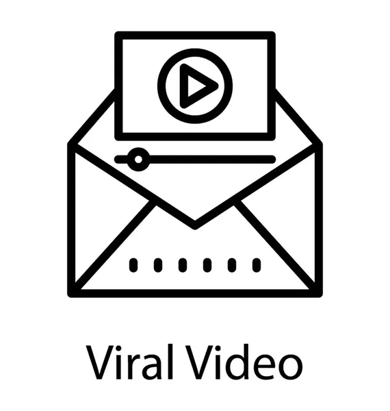 Videoplayer Erscheint Aus Einem Umschlag Virales Videokonzept Geben — Stockvektor