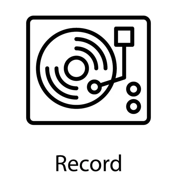 Grabación Vinilo Dispositivo Música Retro — Vector de stock