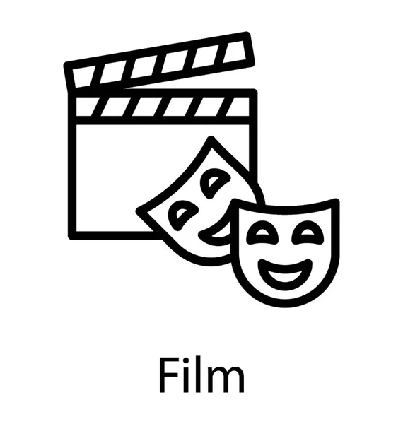 Clapperboard Avec Masque Facial Film Animation — Image vectorielle