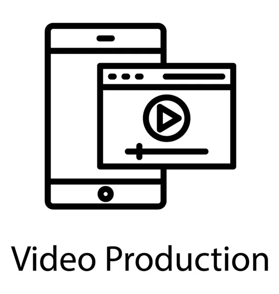 プロセスの描写 映像制作コンセプトを払ってビデオとスマート フォン — ストックベクタ