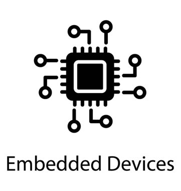 Entegre devreler mikroişlemci glyphvector simgesinin