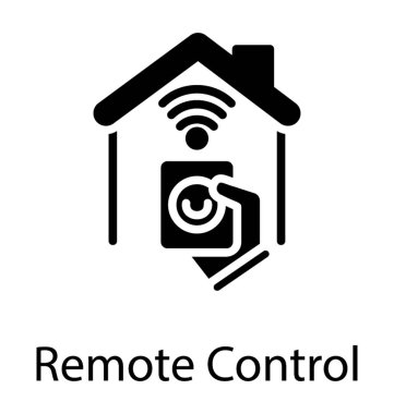 Bir ev, Ev Internet simge vektör içinde WiFi sinyalleri 