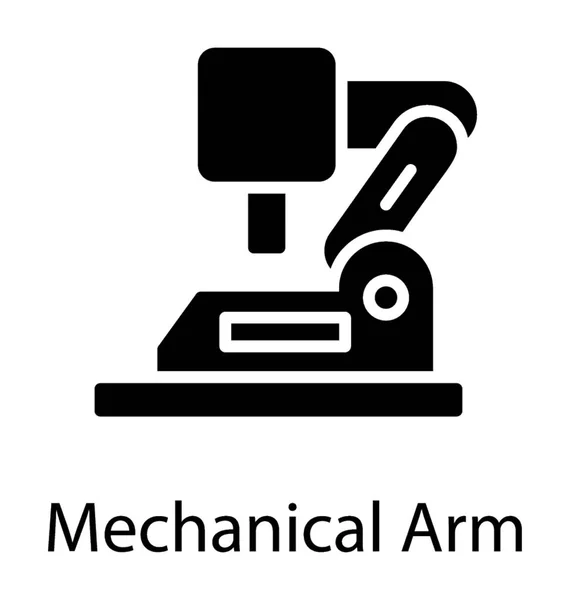Uma Mão Robótica Para Processo Fabricação Ícone Glifo Robô Industrial —  Vetores de Stock