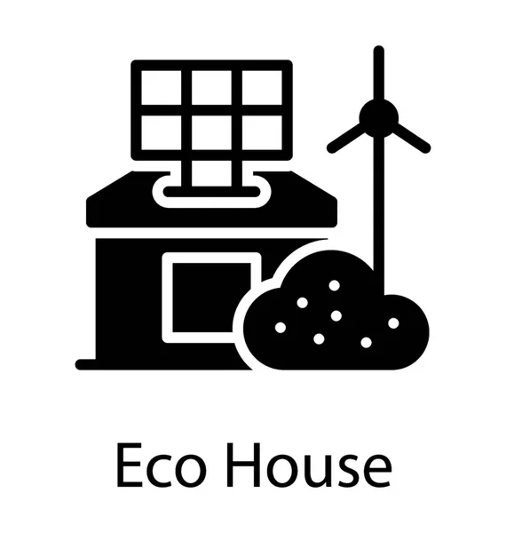 Grön Energi Och Eco Friendly Moderna Hus Byggnad — Stock vektor
