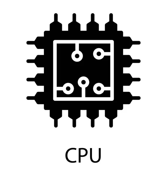 Circuitos Integrados Del Icono Del Vector Del Glifo Del Microprocesador — Archivo Imágenes Vectoriales