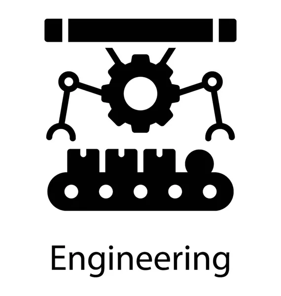 机械手制造过程 工业机器人矢量图标 — 图库矢量图片