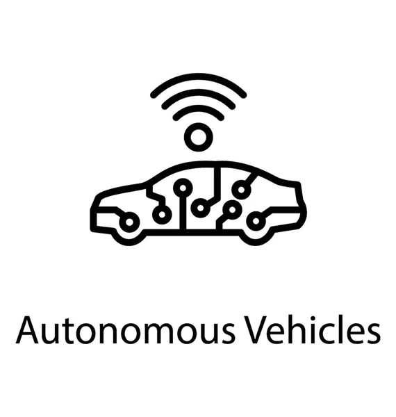 Autonóm Autó Képes Ból Érzékelő Környezeti Emberi Beavatkozásra Navigáció — Stock Vector