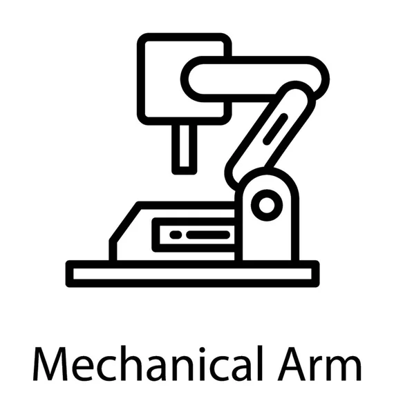Uma Mão Robótica Para Processo Fabricação Ícone Linha Robô Industrial — Vetor de Stock