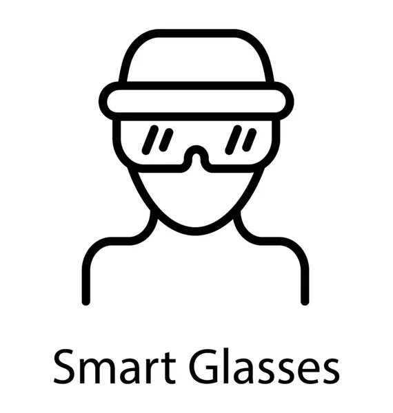 Line Vektor Ikon Design Smarta Glasögon Symboliskt För Virtuell Verklighet — Stock vektor