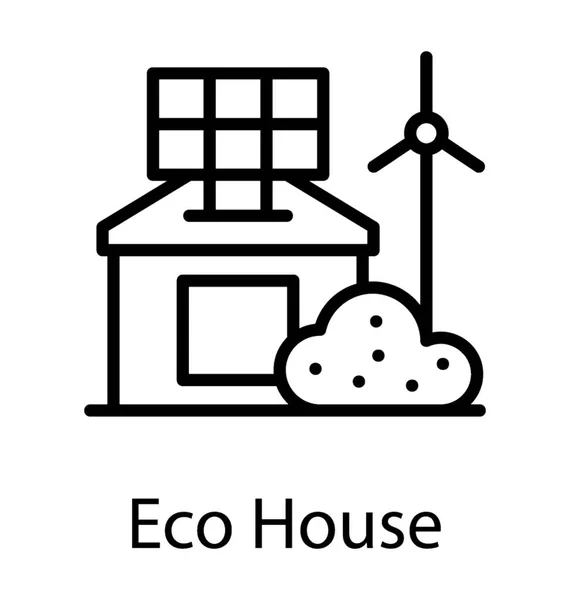 Grön Energi Och Eco Friendly Moderna Hus Byggnad — Stock vektor