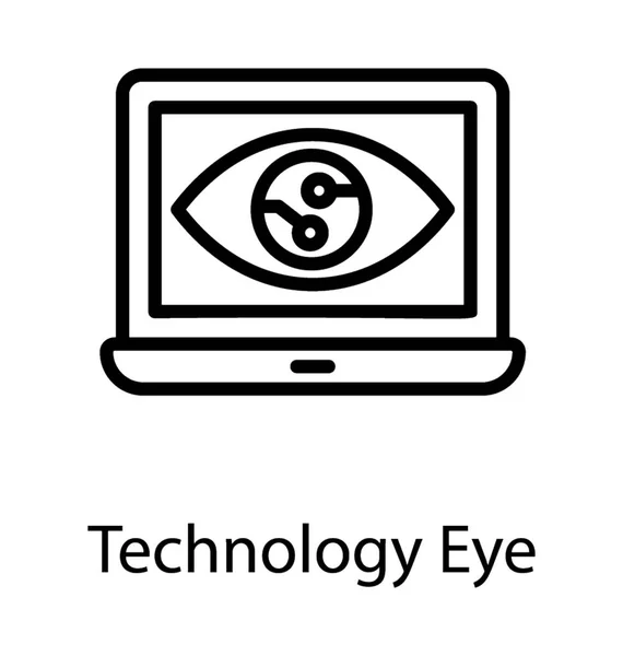 Detailed Line Icon Design Eye Tap Augmentation — Stock Vector