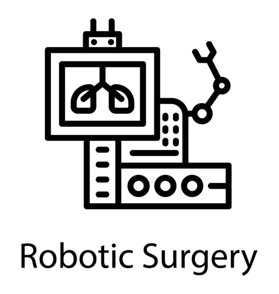 Robot Utilizzato Chirurgia Medica Vettore Icona Chirurgia Robotica — Vettoriale Stock
