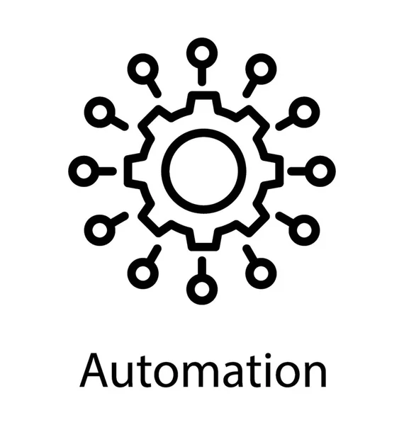 Liniensymboldesign Des Automatisierten Lösungsdiagramms — Stockvektor