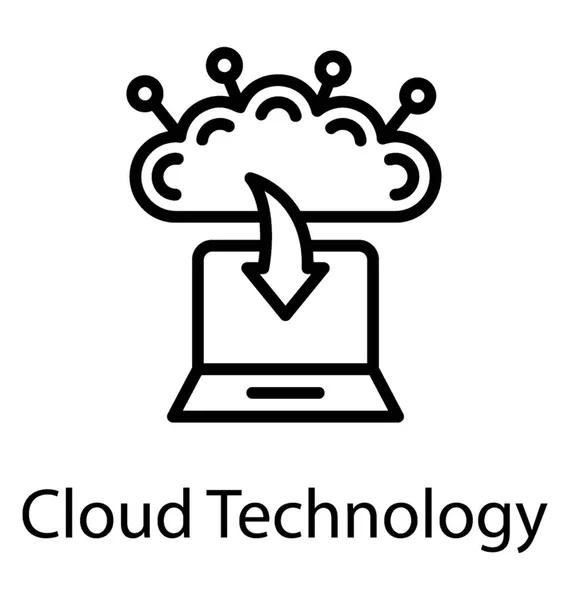 Écran Moniteur Avec Flèche Vers Bas Cloud Computing Système Sauvegarde — Image vectorielle