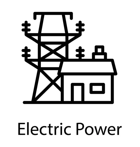 Elektrická Věž Podpoře Trolejového Vedení — Stockový vektor