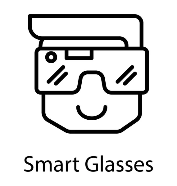 Dispositivo Montato Sulla Testa Occhiali Realtà Virtuale Fornisce Realtà Virtuale — Vettoriale Stock