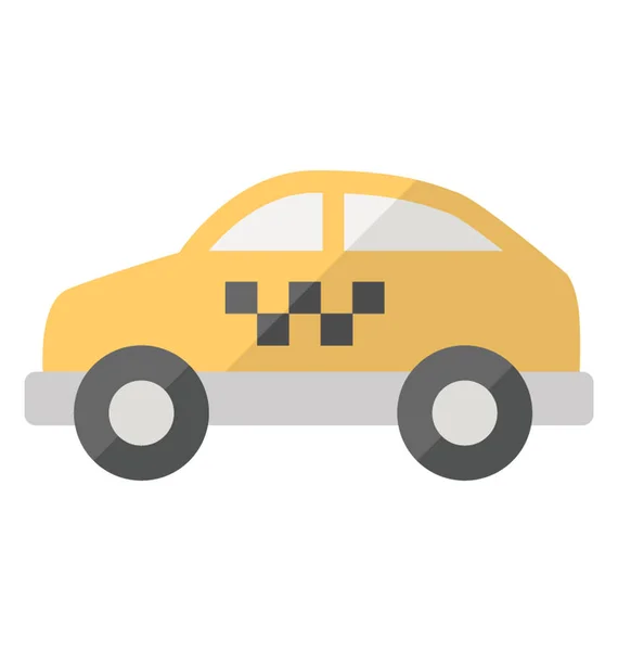 Cab Bil Med Rutiga Klistermärken Det Erbjuder Taxi Ikonen — Stock vektor