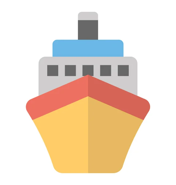 Statek Wody Pojemnikami Komin Gablota Cargovessle Ikona — Wektor stockowy