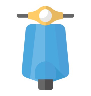 Ön taraftan scooter simge kolları bağlı ışıklar ile vintage bir scooter