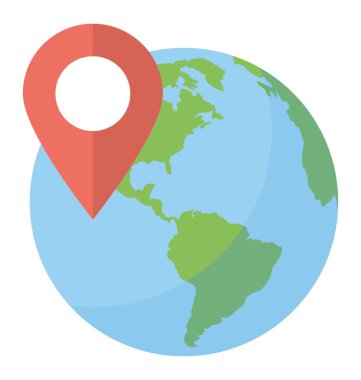 Gps simge için mantıklı hedef işaretçilerle yuvarlak küre
