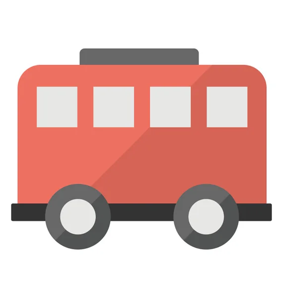 Vehículo Viajero Con Techo Ventanas Neumáticos Mostrando Icono Del Autobús — Archivo Imágenes Vectoriales