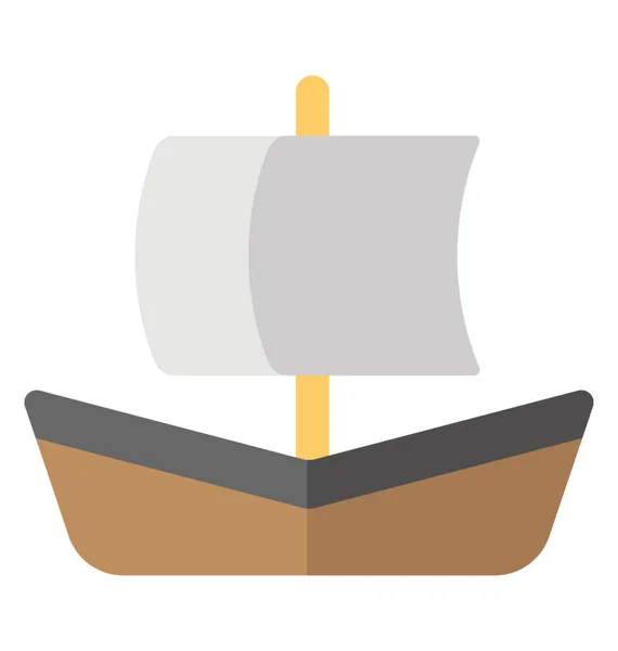 小船与风帆在它陈列帆船图标 — 图库矢量图片