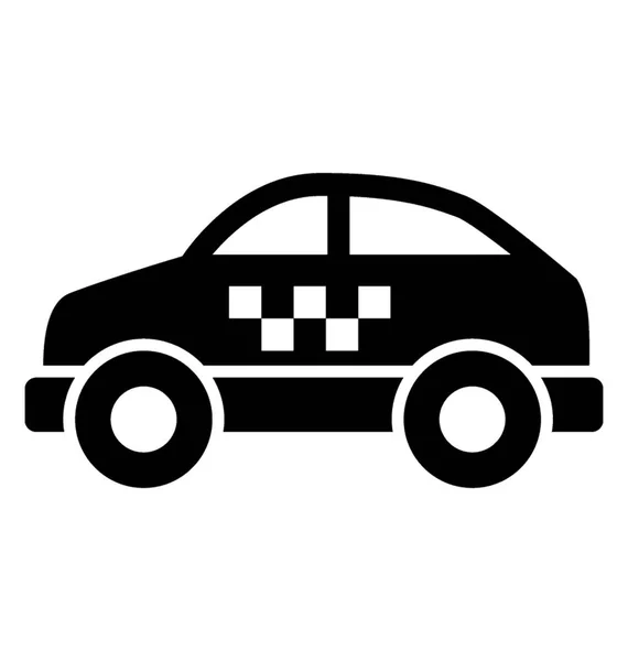 Carro Táxi Com Adesivos Xadrez Nele Oferecendo Ícone Táxi — Vetor de Stock