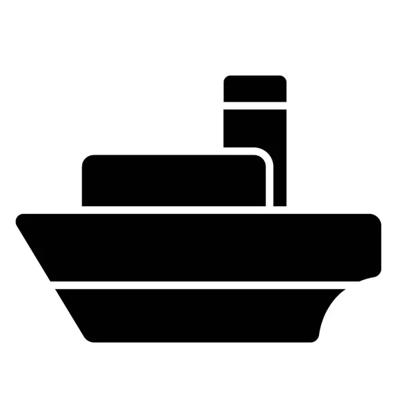 Vatten Fartyget Med Behållare Och Skorsten Skylta Cargo Fartyget Ikonen — Stock vektor