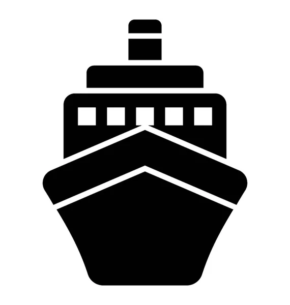 Vatten Fartyget Med Behållare Och Skorsten Skylta Cargovessle Ikon — Stock vektor