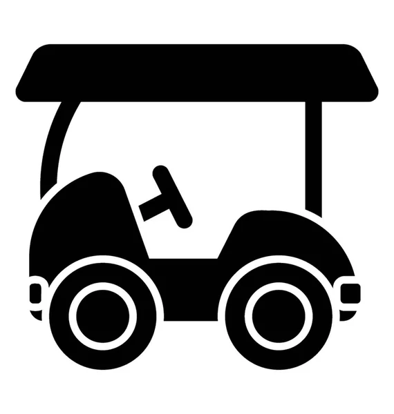运动运输车与四轮胎 特别是在草坪上驾驶 高尔夫球车肖像 — 图库矢量图片