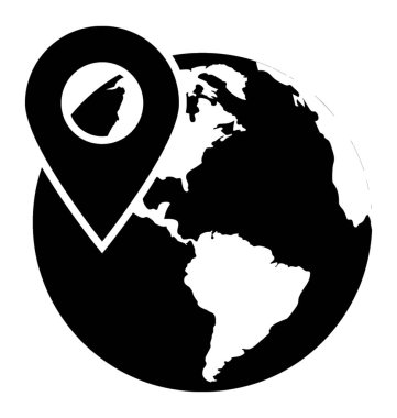 Gps simge için mantıklı hedef işaretçilerle yuvarlak küre