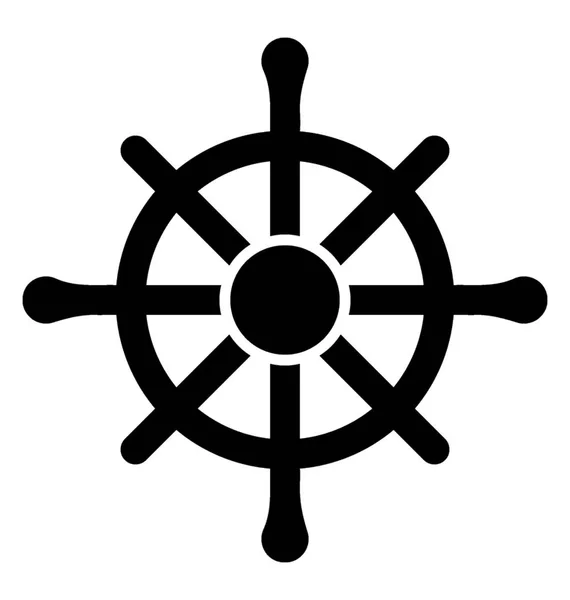 Круговое Рулевое Управление Водным Кораблем Предназначено Иконки Судового Штурвала — стоковый вектор