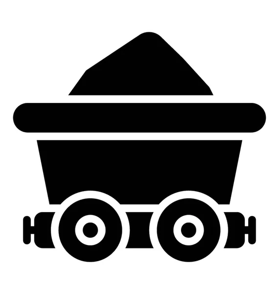 Vagn Som Används För Att Bära Materialet Byggarbetsplats Gruvan Vagnen — Stock vektor