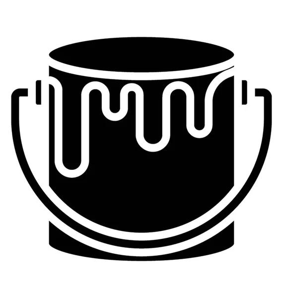 Ein Mit Farbe Gefüllter Stahlbehälter Mit Henkel Der Das Symbol — Stockvektor