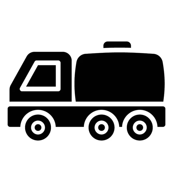 Shaped Pickup Container Attached Van Throwing Light Tanker Truck Icon — Stock Vector