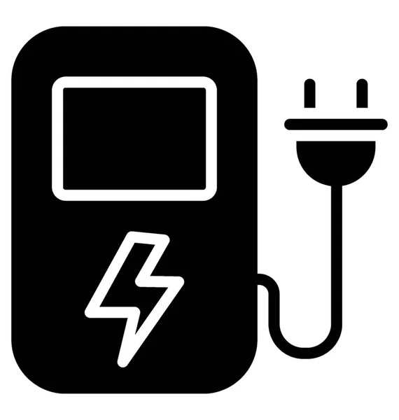 Device Screen Thunder Sign Attached Plug Showcasing Electric Supply Concept — Stock Vector