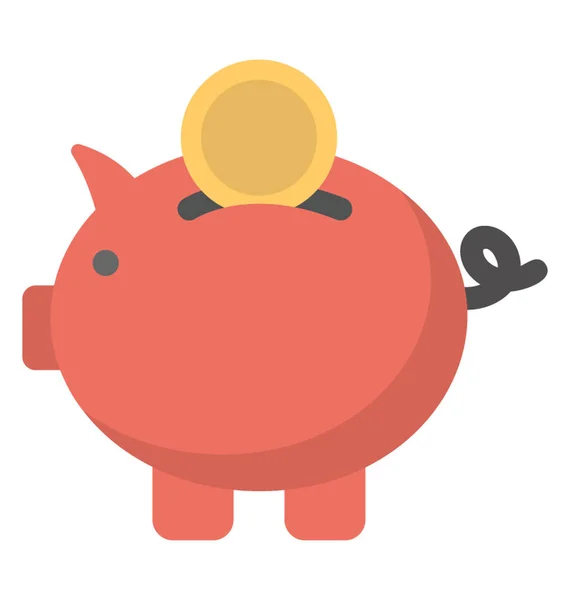 Small Pig Dollar Depicting Piggy Bank — Stock Vector