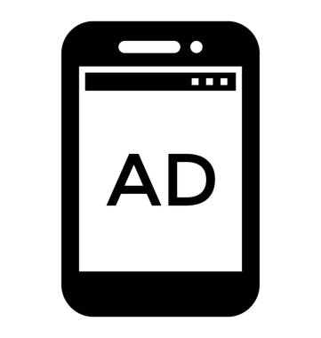 boşaltmak için reklam mobil ekranda glif simgesi tasarım pazarlama mobil