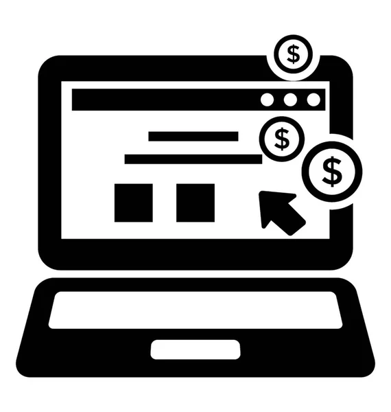 Uma Página Web Com Clique Simbolizando Conceito Pagamento Por Clique —  Vetores de Stock