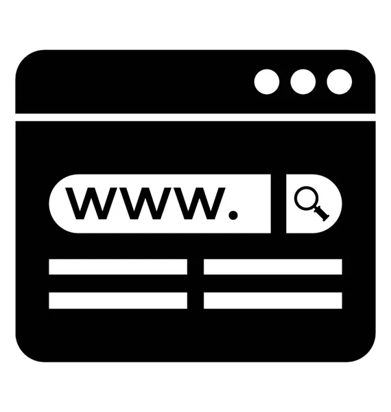 Webbsida Med Web Sökning Bar Med Http Som Betecknar Webbplatsens — Stock vektor