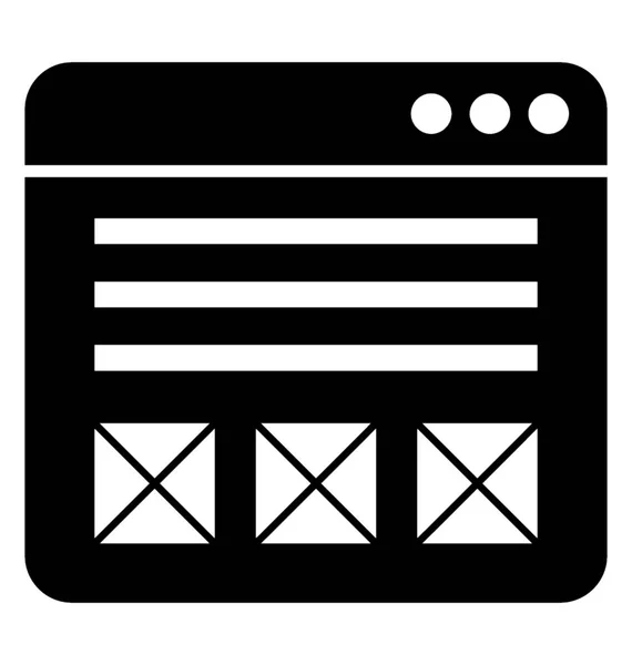 Ein Css Website Design Layout Glyph Icon Image — Stockvektor
