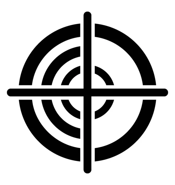 Zielfernrohr Oder Zielfernrohr Für Scharfschützen Glyphen Symbolgrafik — Stockvektor