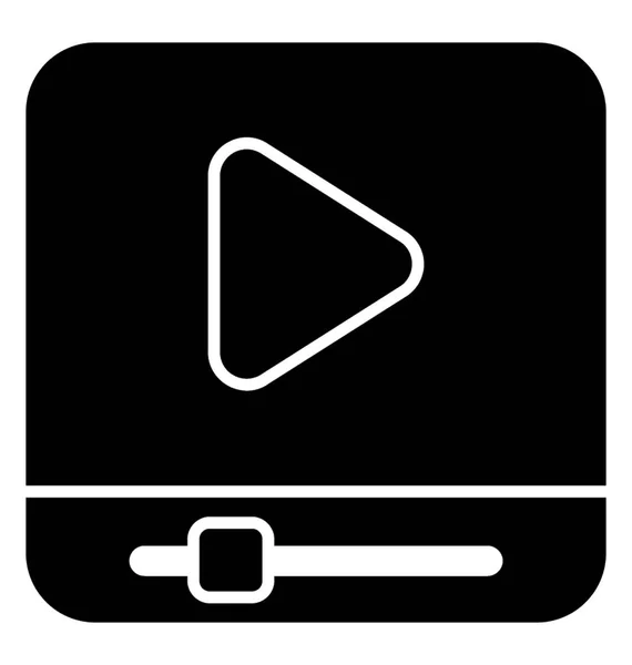 Uma Tela Com Botão Play Media Player Ícone Vetor — Vetor de Stock