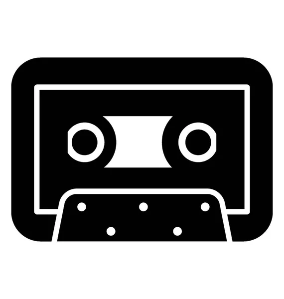 Retro Muziek Band Glyph Cassettepictogram — Stockvector