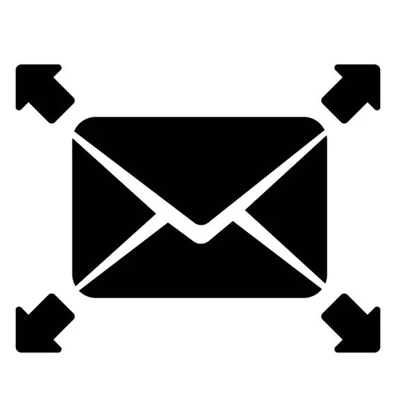 Envelope Carta Com Setas Design Ícone Glifo Email Marketing — Vetor de Stock