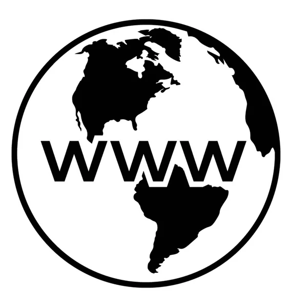 Een Globe Met Schriftelijke Afbeelding Van Www — Stockvector