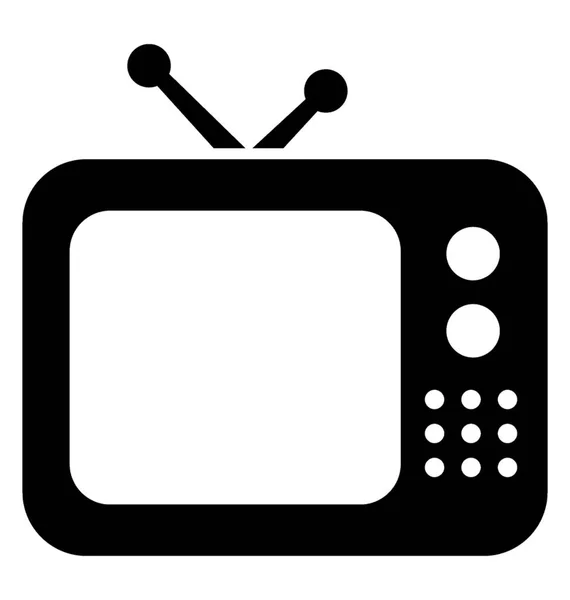 老式的电视和老式的风格的天线 复古电视 — 图库矢量图片